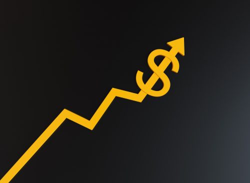 arrow pointed up with dollar sign indicating financial growth